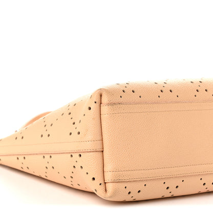 Chanel Perforated Grained Calfskin Large Shopping Tote Light Beige Orange 10 of 13