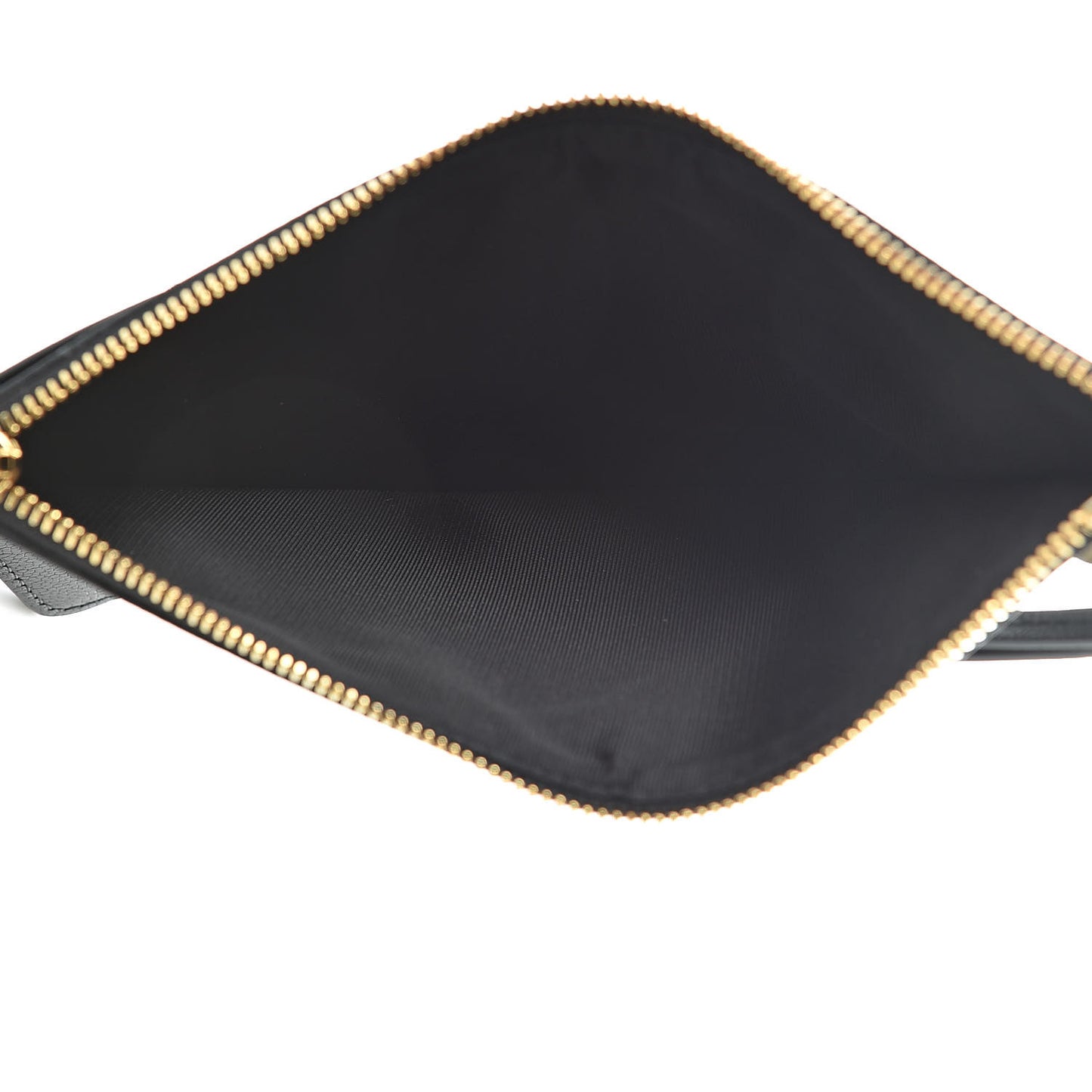 Calfskin GV3 Wristlet Zip Card Holder Black Grey