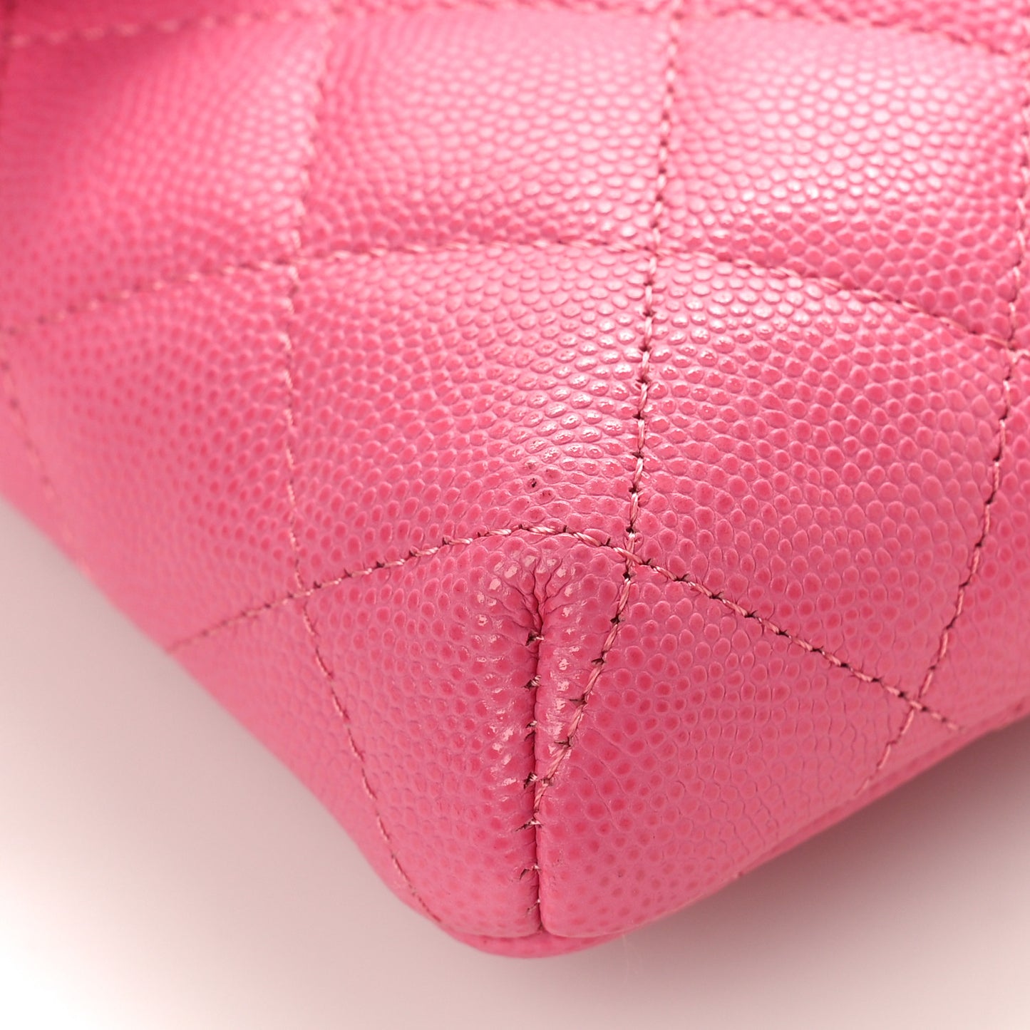 Caviar Quilted Flap Clutch Pink