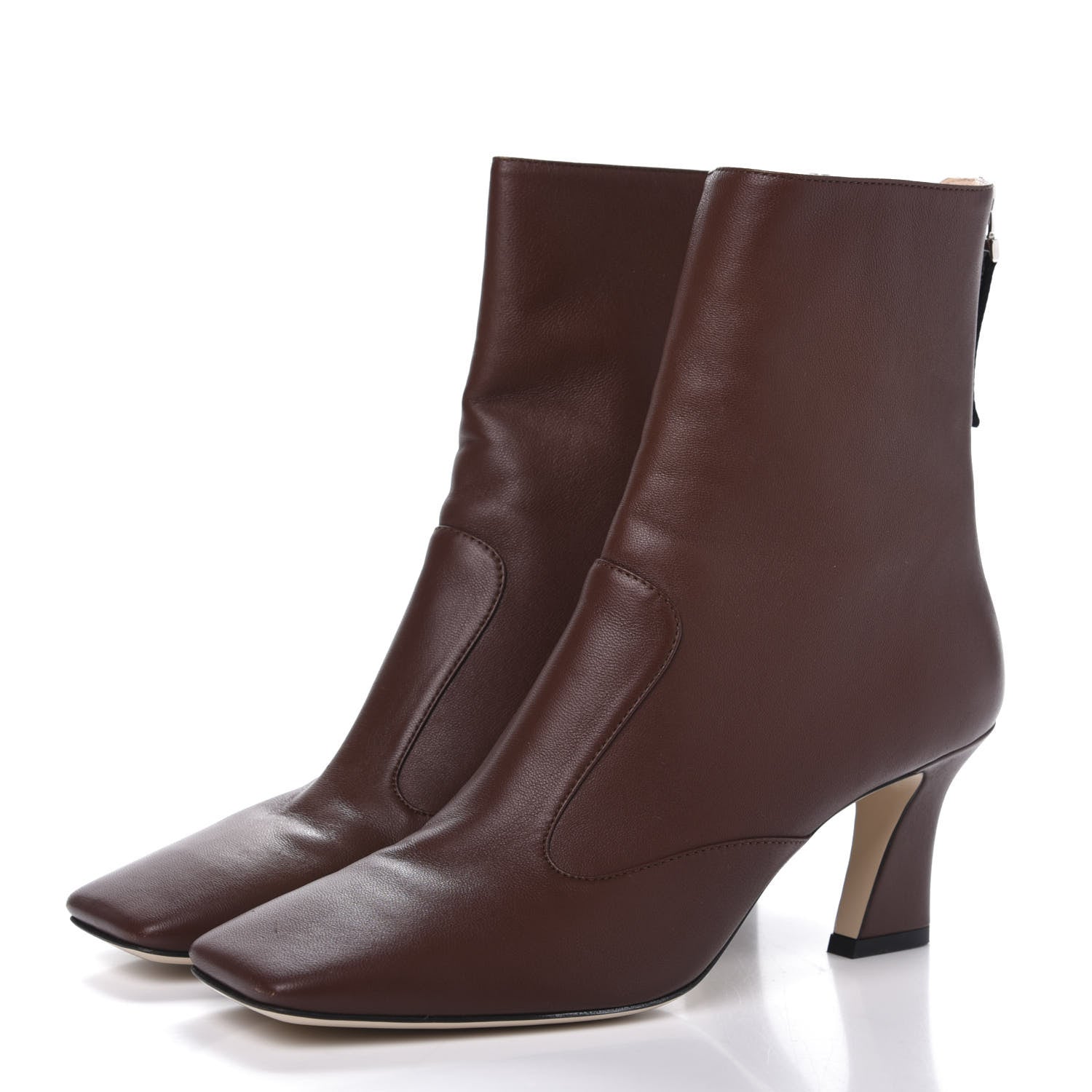Fendi Lambskin FFreedom Ankle Boots 38.5 Brown 3 of 10