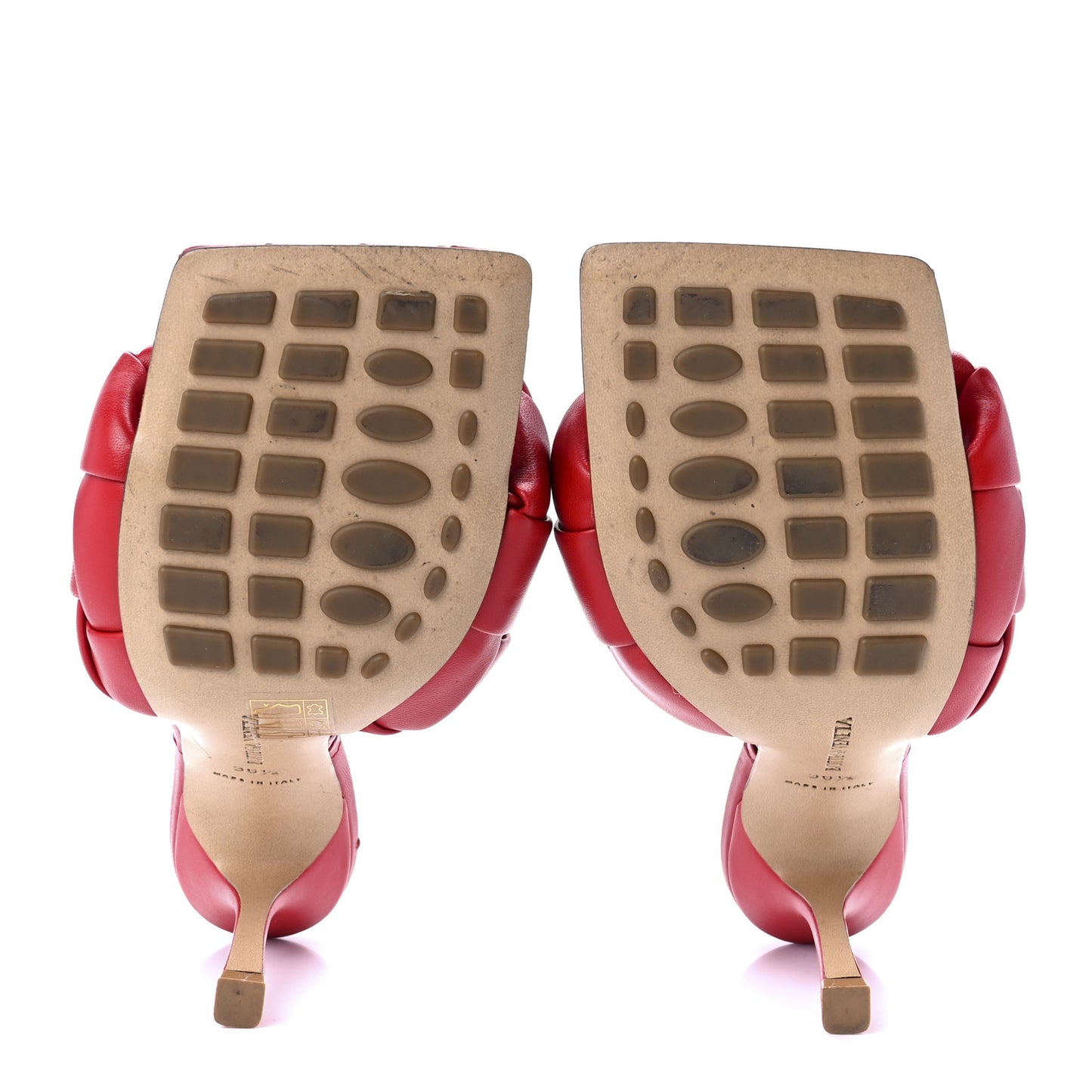 Nappa Maxi Intrecciato Lido 90mm Mule Sandals 36.5 Bright Red