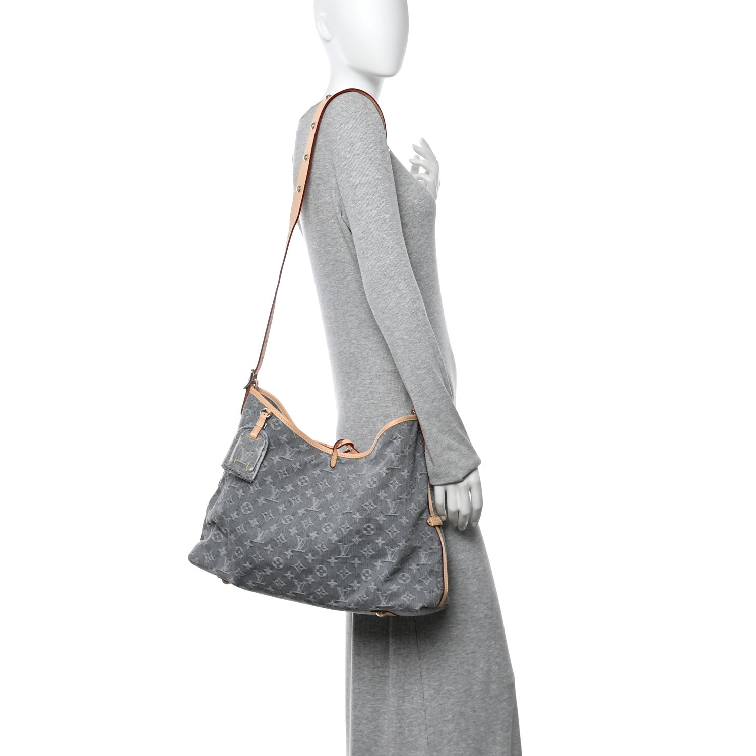 Louis Vuitton Monogram Denim CarryAll MM Washed Grey 2 of 12