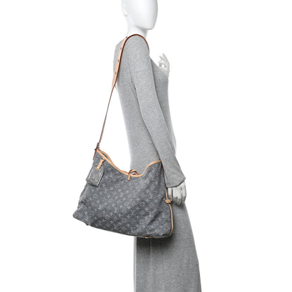 Louis Vuitton Monogram Denim CarryAll MM Washed Grey 2 of 12