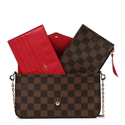 Louis Vuitton Damier Ebene Pochette Felicie Chain Wallet 4 of 10