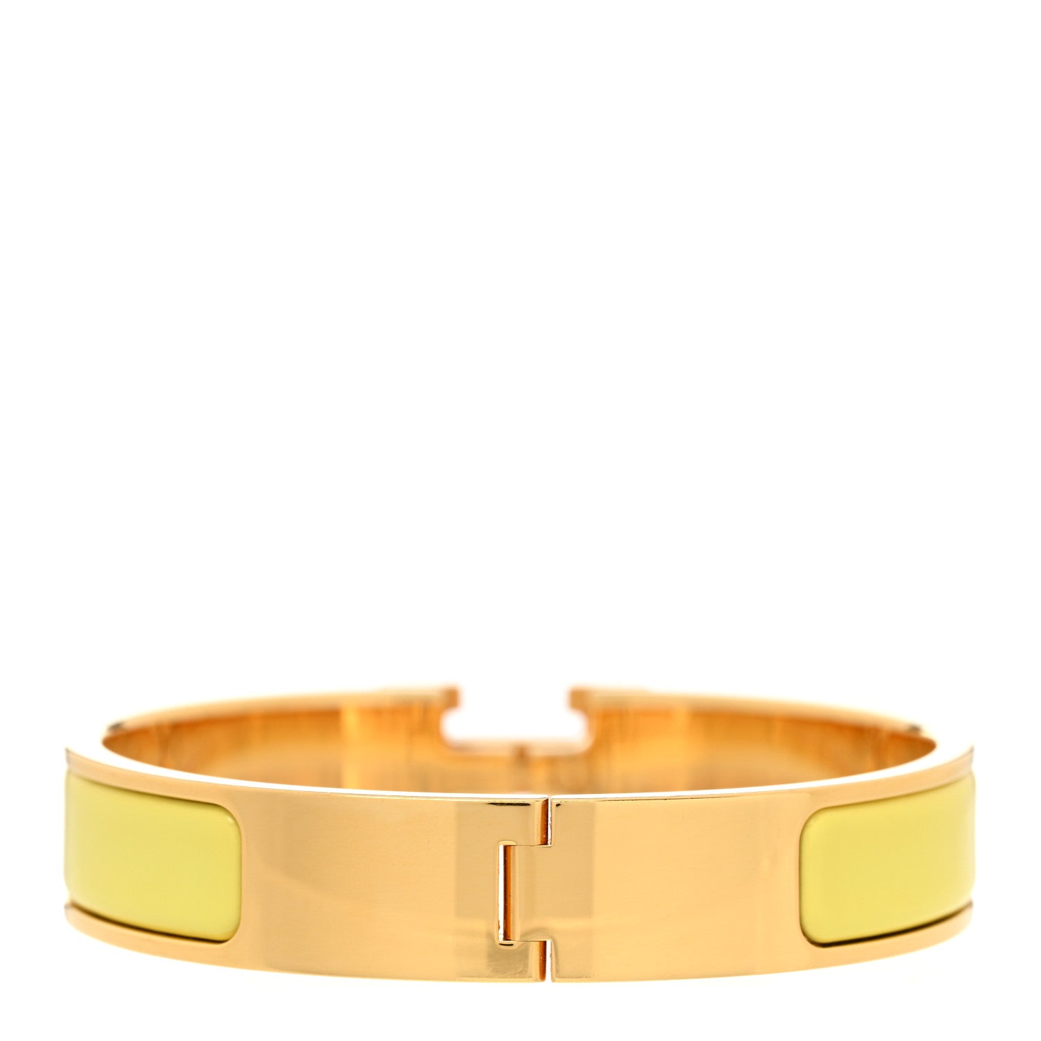 Hermes Enamel Narrow Clic Clac H Bracelet PM Jaune D'Or 3 of 4