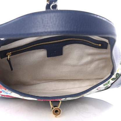Gucci Canvas Flora Jackie O Hobo Blue Agata 4 of 9