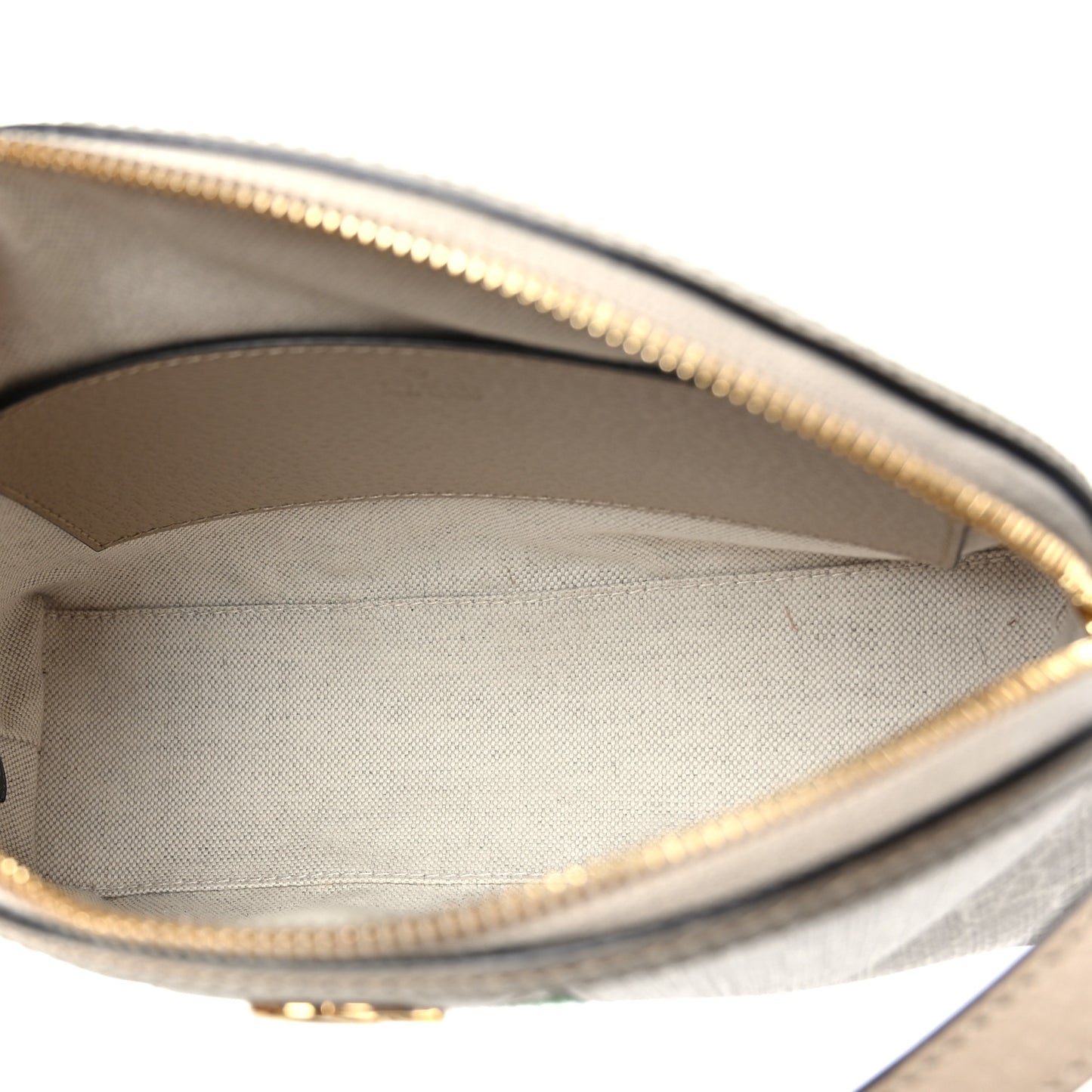 GG Supreme Monogram Textured Dollar Calfskin Web Small Ophidia Dome Shoulder Beige Mystic White Oatmeal