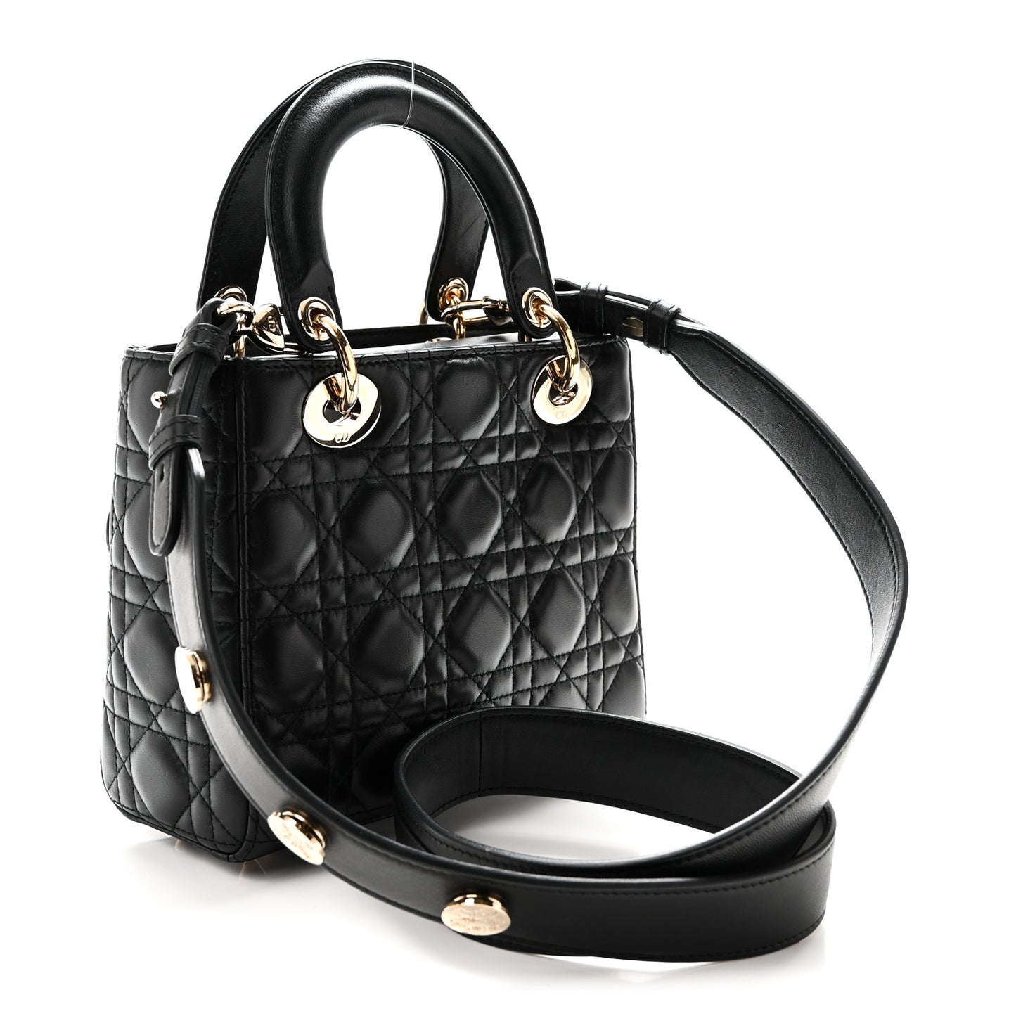 Lambskin Cannage Small Lucky Badges My Lady Dior Black