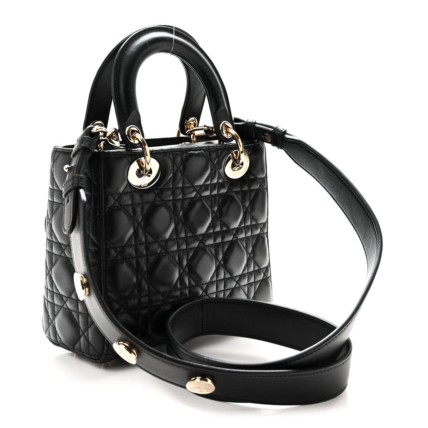 Christian Dior Lambskin Cannage Small Lucky Badges My Lady Dior Black 3 of 9