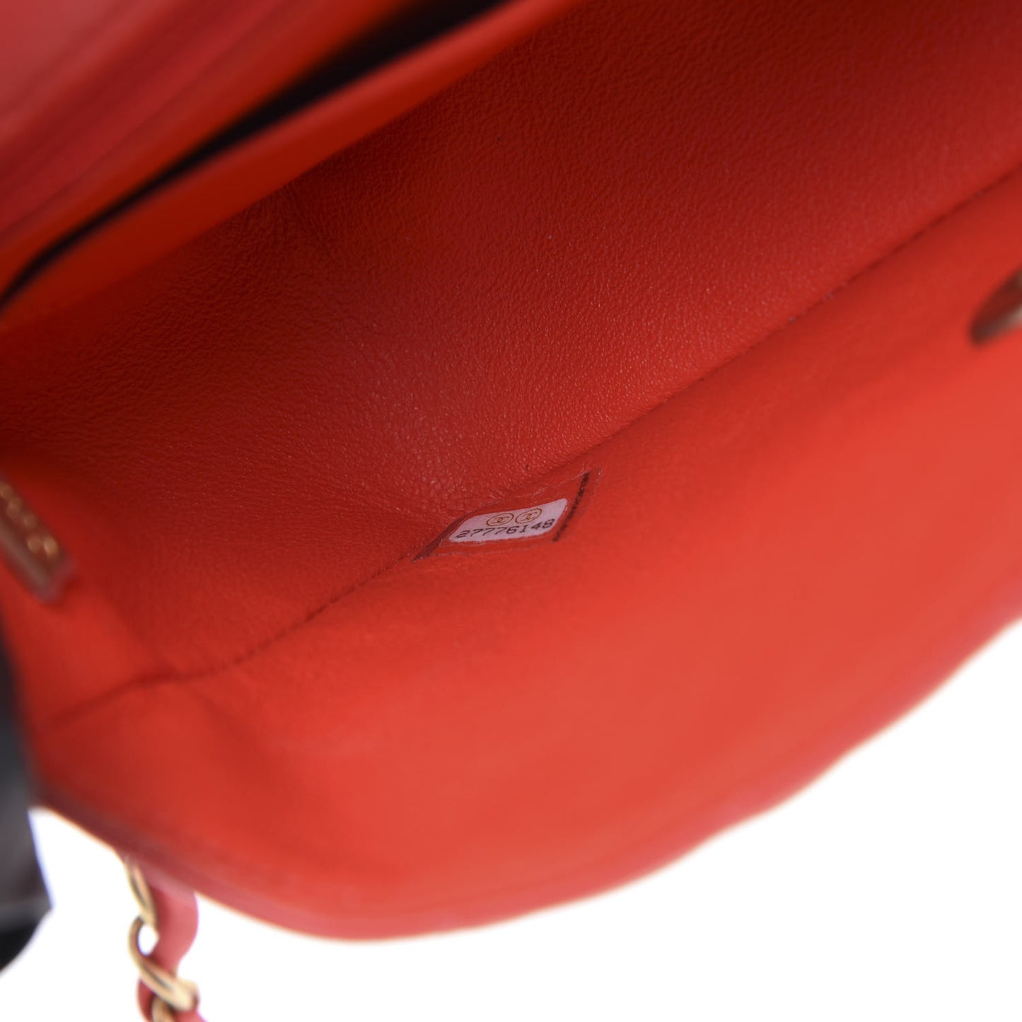 Lambskin Quilted Mini Rectangular Flap Red