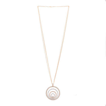 Chopard 18K White Rose Gold Diamond Happy Spirit Large Pendant Necklace 2 of 5