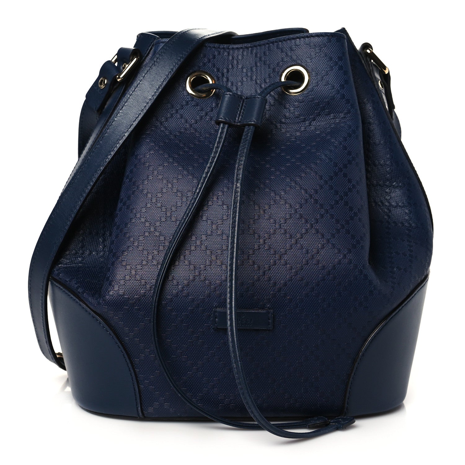 Gucci Hilary Lux Bright Diamante Medium Bucket Bag Classic Marine 1 of 10