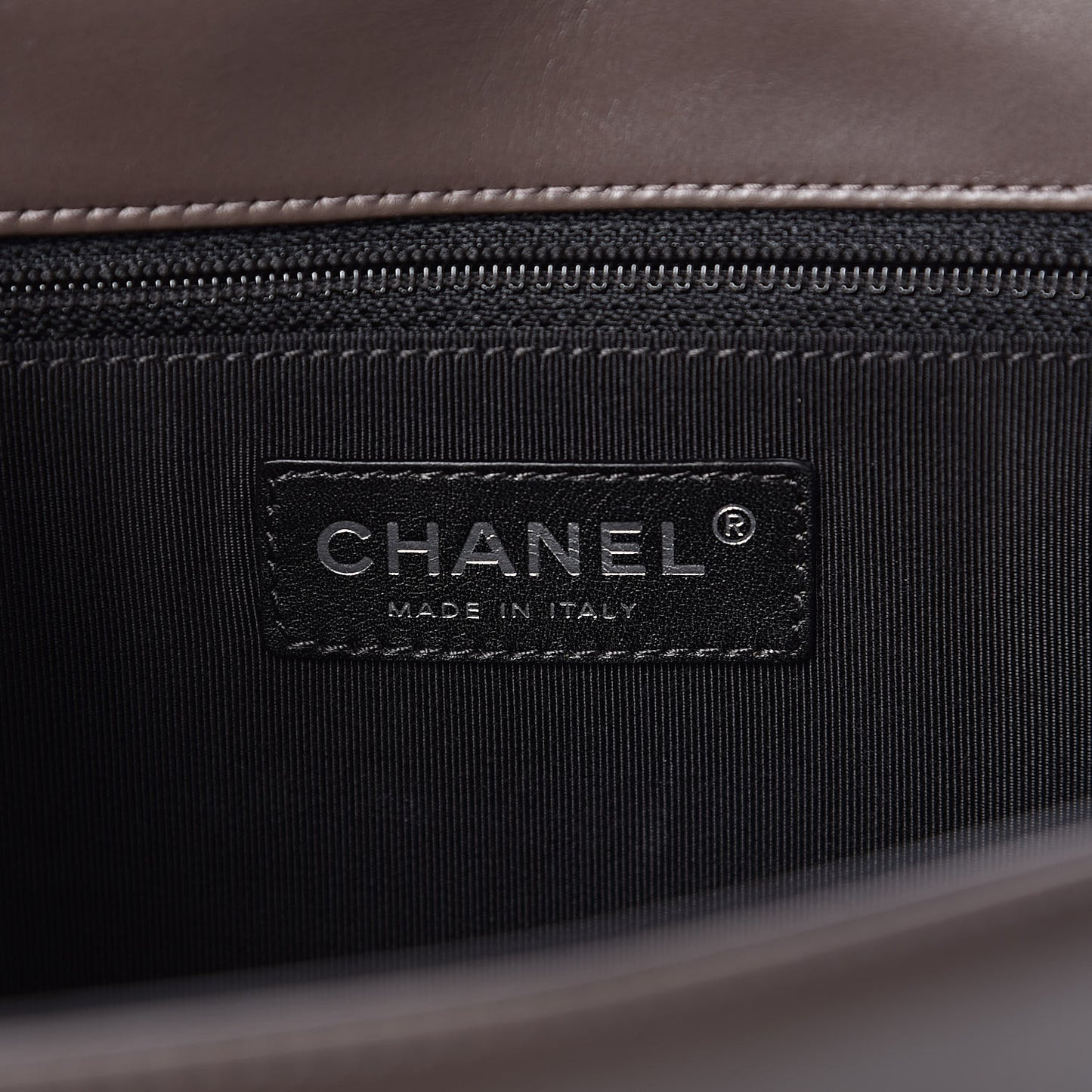 Glazed Calfskin Large Boy Flap Black Brown