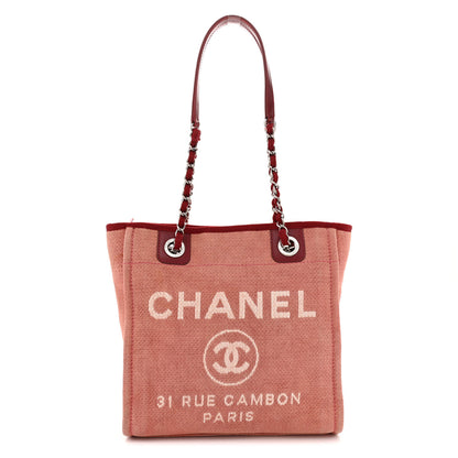 Chanel Canvas Mini Deauville Tote Red 1 of 15