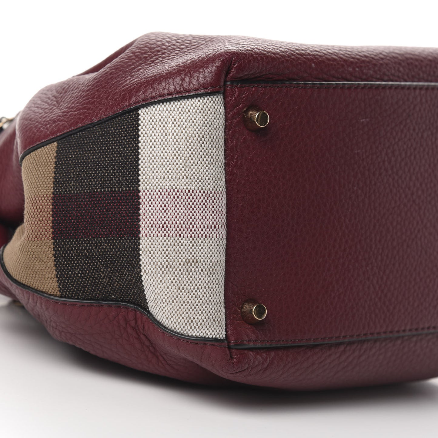 Grainy Calfskin House Check Small Maidstone Burgundy Red