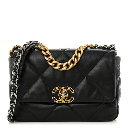 Chanel Goatskin Quilted Medium Chanel 19 Flap Black 1 of 10