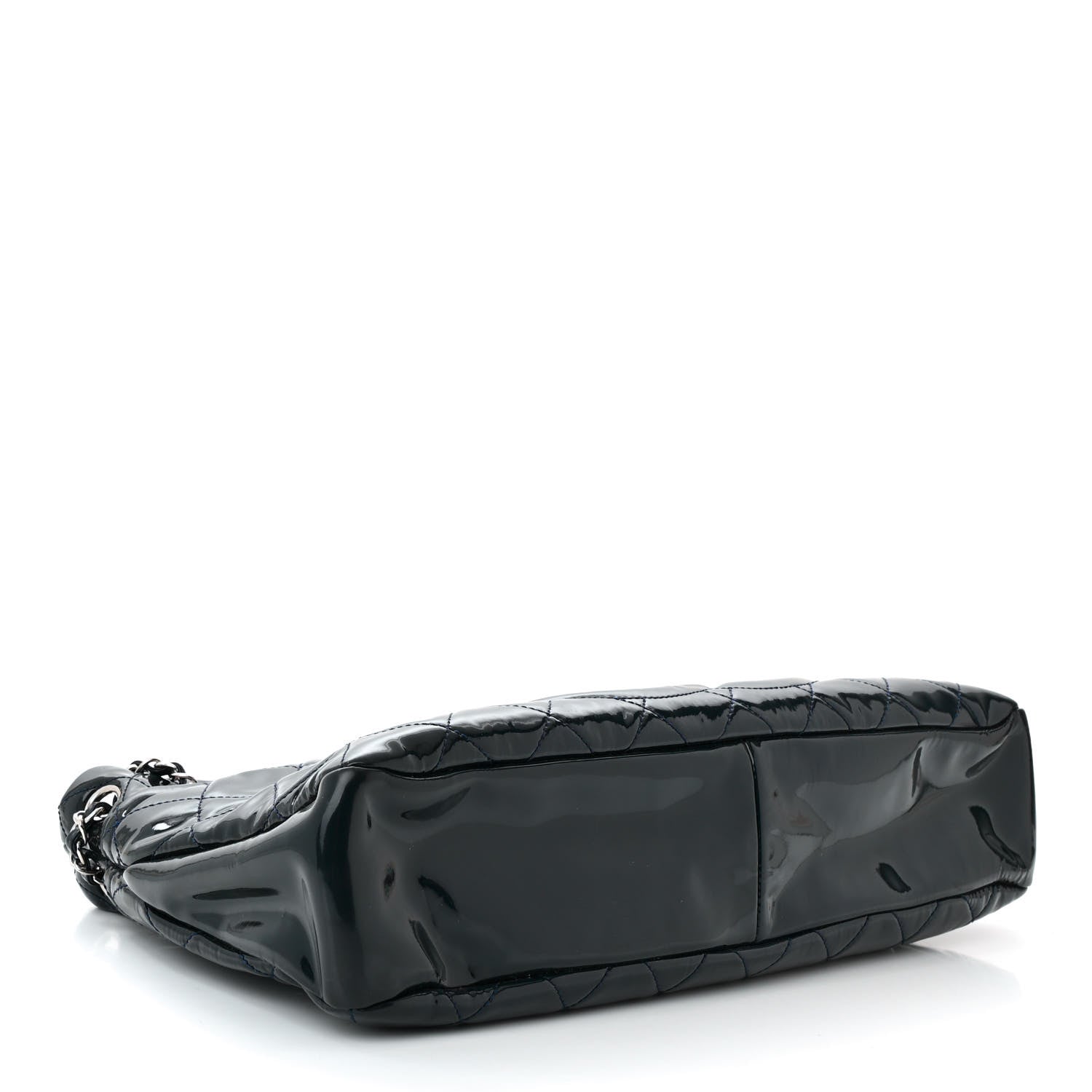 Chanel Patent Quilted Timeless CC Soft Tote Blue 4 of 10