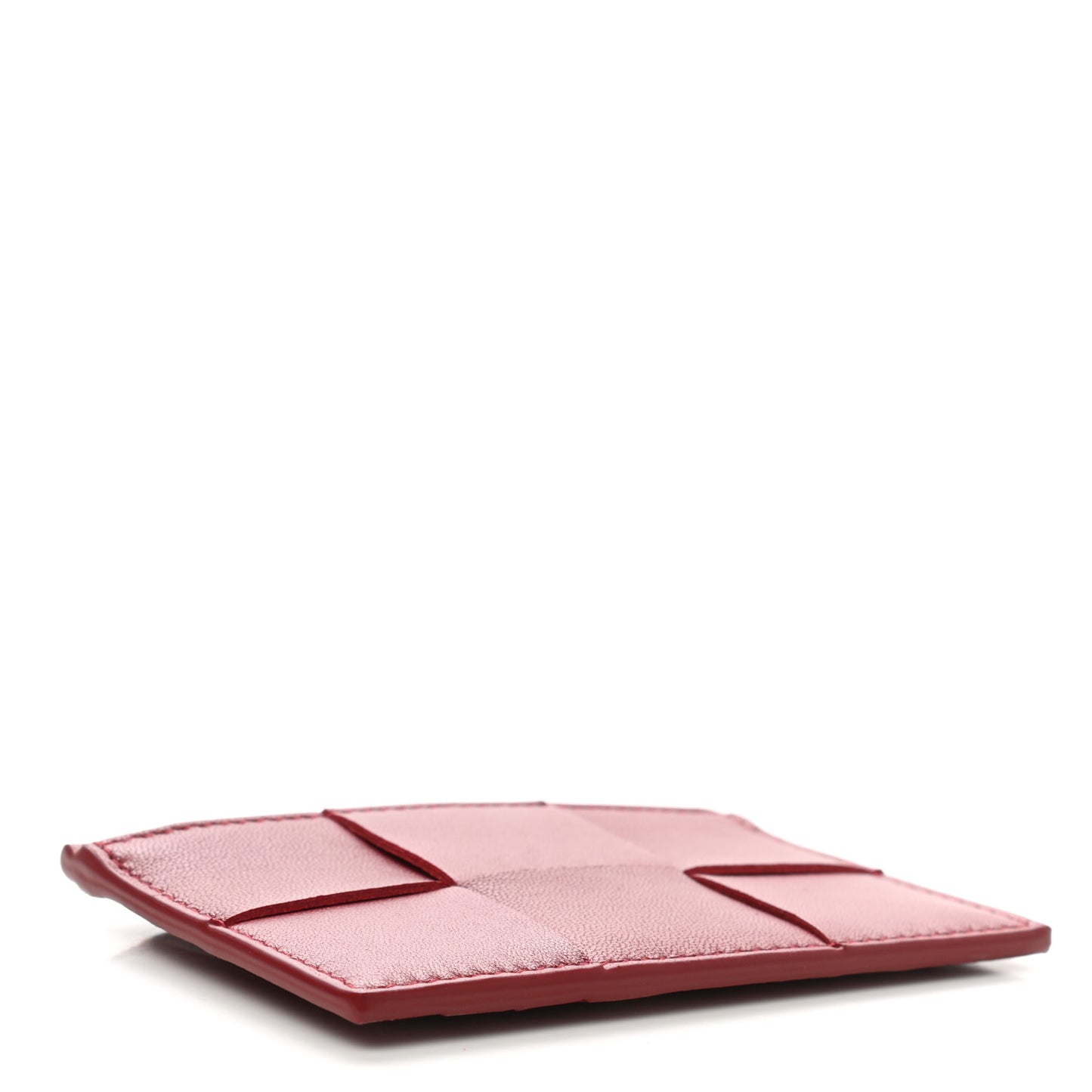 Nappa Maxi Intreccio Zipped Card Case Red
