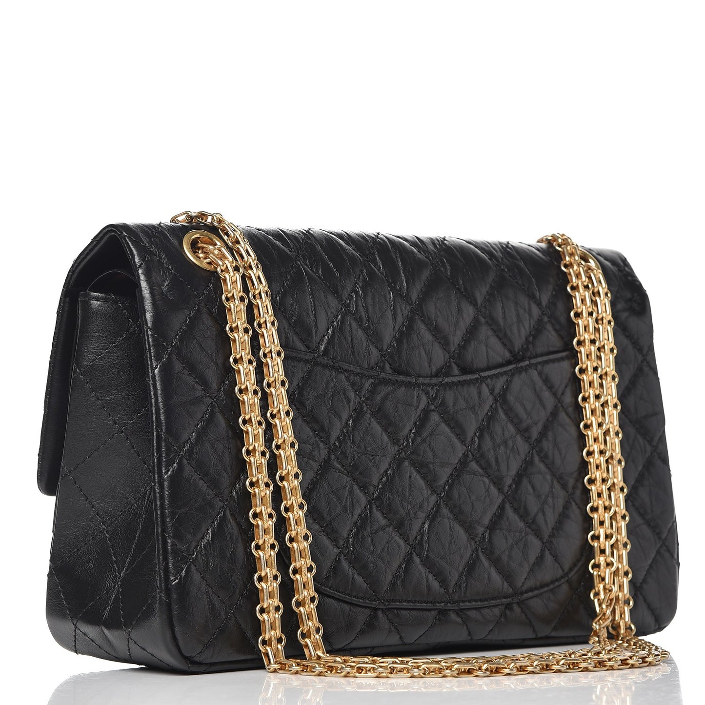 Aged Calfskin Quilted 2.55 Reissue 226 Flap Black