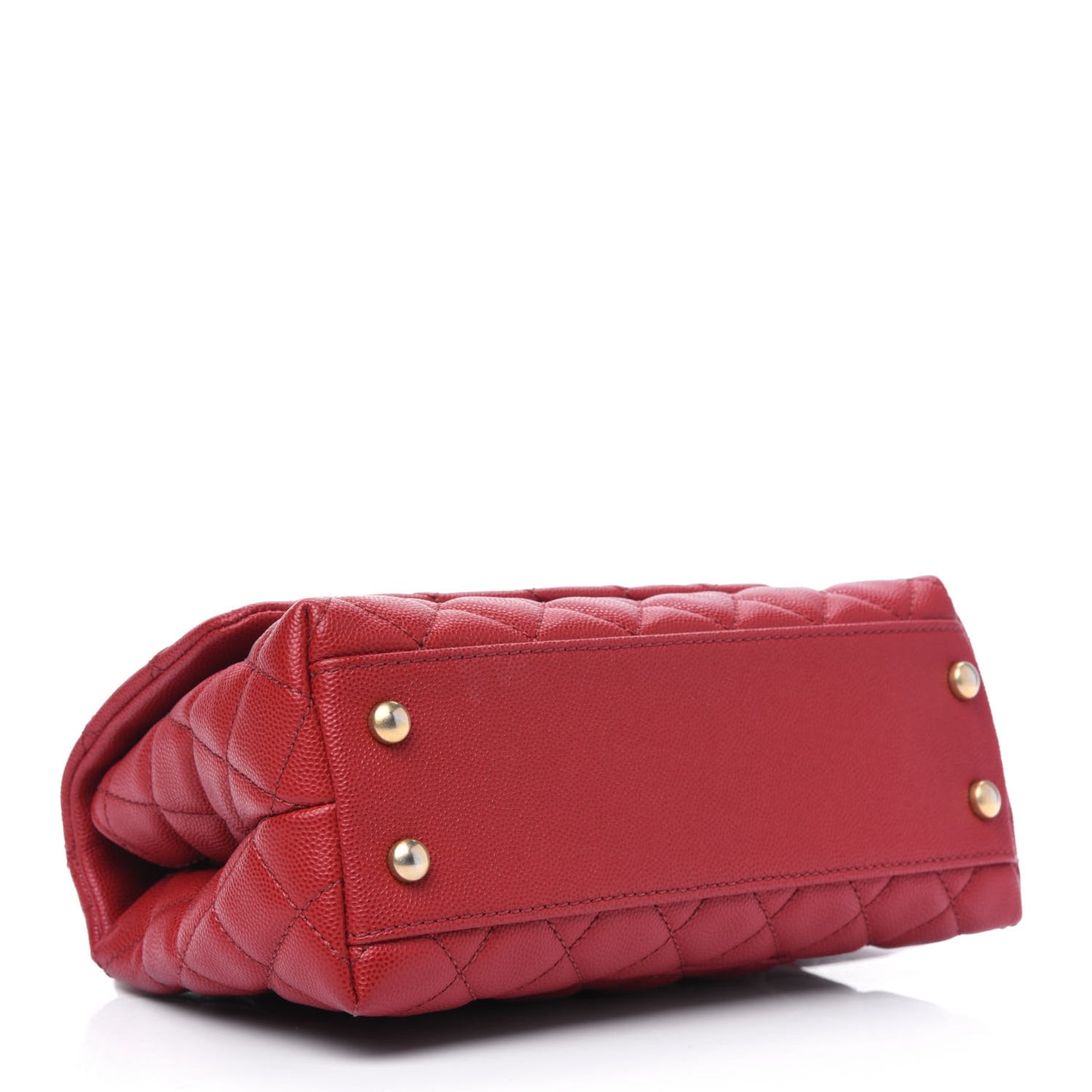 Caviar Lizard Embossed Quilted Mini Coco Handle Flap Red