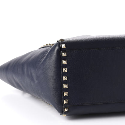Valentino Garavani Vitello Rockstud Double Handle Tote Marine 7 of 10