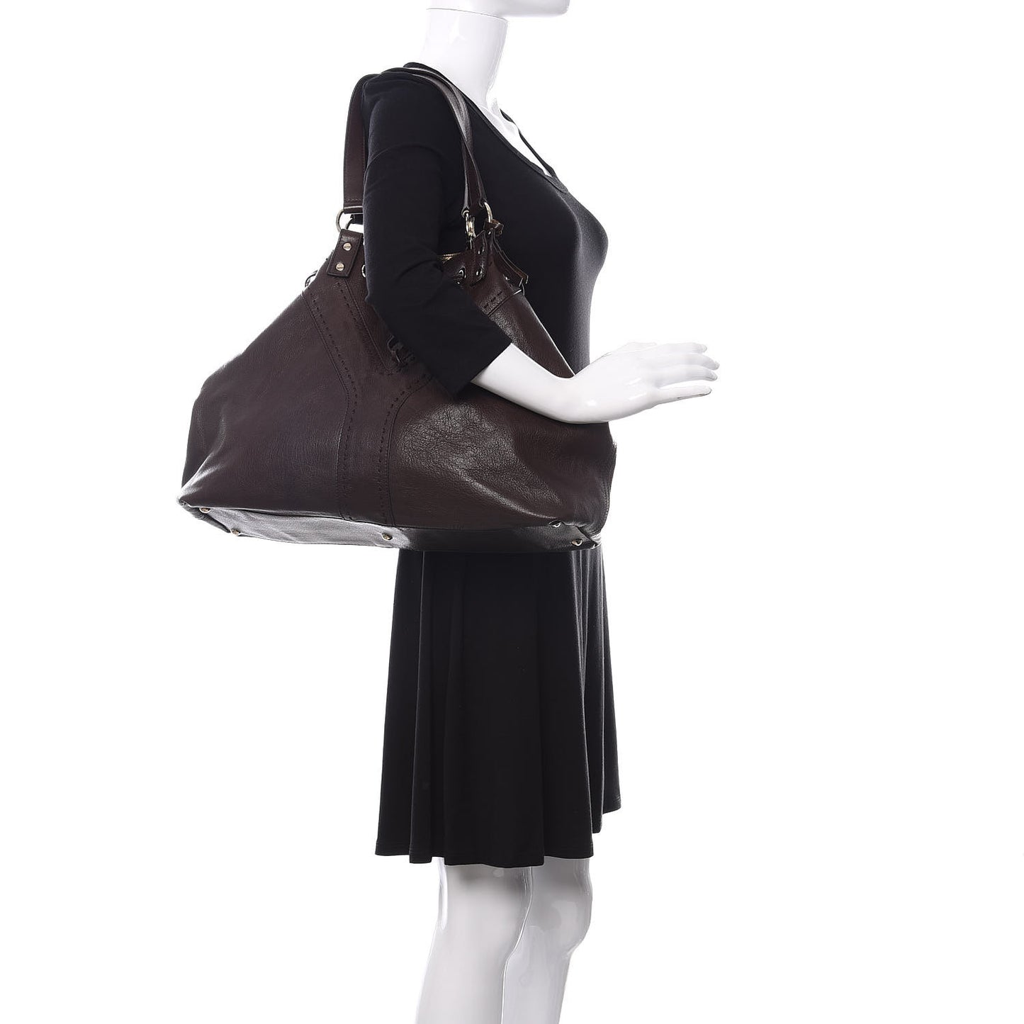 Calfskin Reversible Double Sac Y Tote Gold Brown