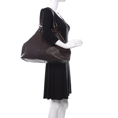 Saint Laurent Calfskin Reversible Double Sac Y Tote Gold Brown 2 of 15