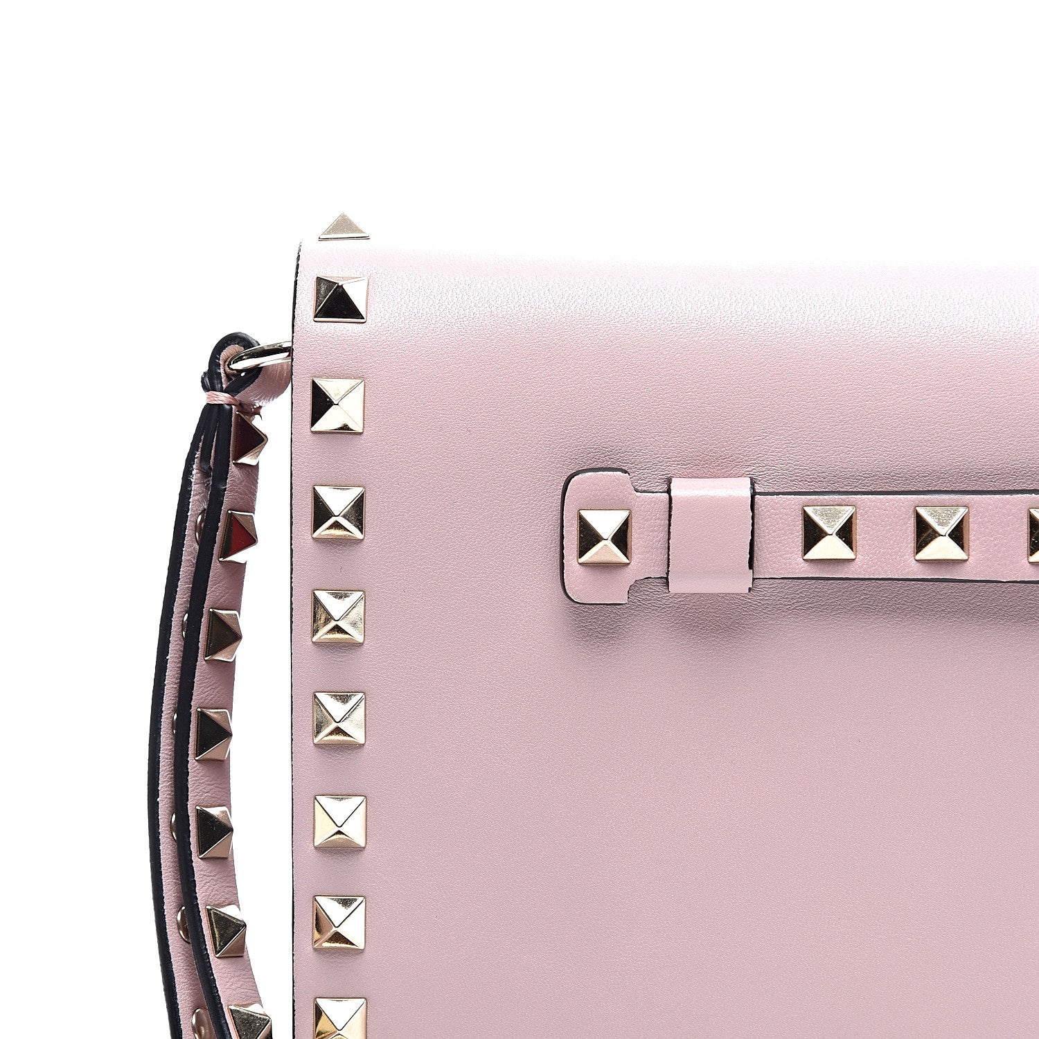 Valentino Garavani Nappa Rockstud Wristlet Clutch Cipria 10 of 10