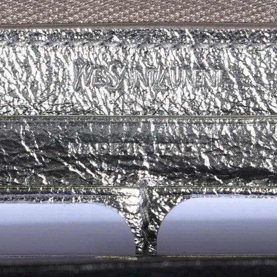 Saint Laurent Metallic Calfskin Belle De Jour Zip Around Wallet Moon 5 of 14