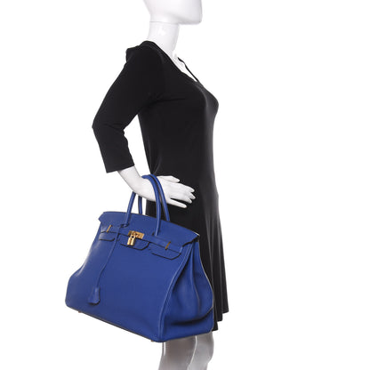 Hermes Togo Birkin 40 Bleu Electrique 2 of 9