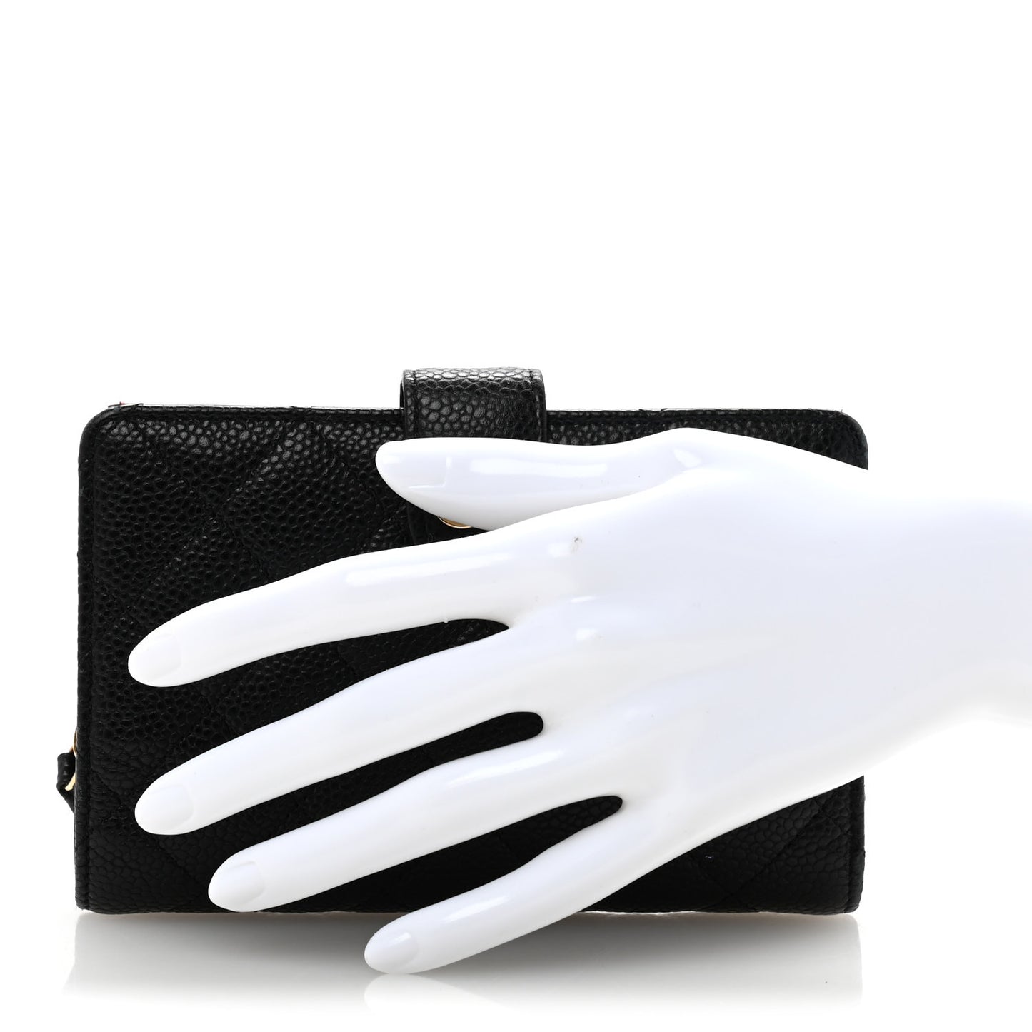 Caviar Quilted Zipped Pocket Wallet Black