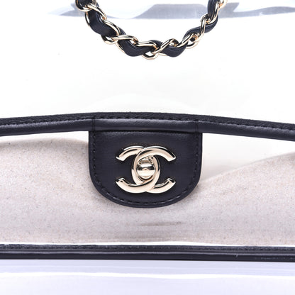 Chanel Lambskin PVC Medium Coco Sand Flap Black 12 of 16