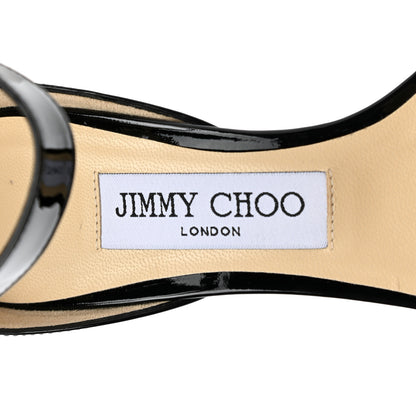 Jimmy Choo Patent Calfskin Edina Sandals 35.5 Black 7 of 8