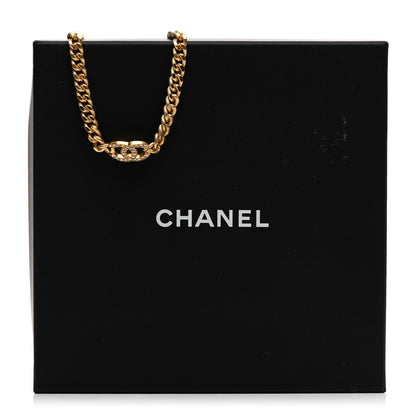 Chanel Crystal Chain Link CC Choker Necklace Gold 6 of 6