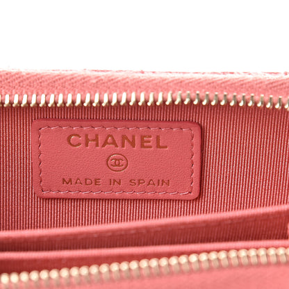 Chanel Caviar Quilted Zip Coin Purse Pink 6 of 9