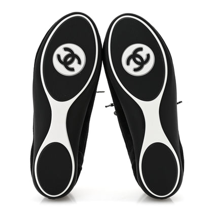 Chanel Velvet Calfskin Mixed Fibers Low Top CC Sneakers 37 Black 6 of 8