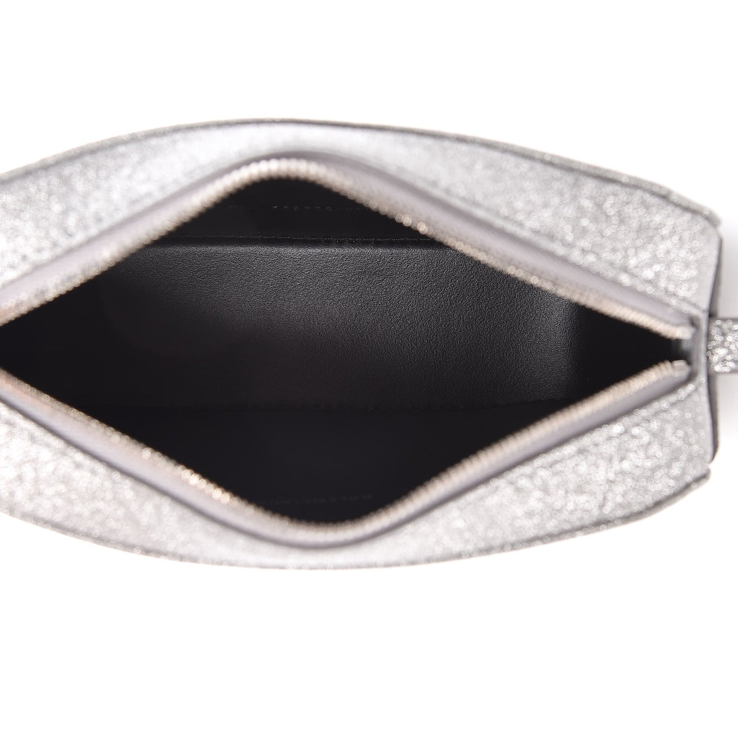 Glitter Calfskin Logo XS Everyday Camera Bag Silver