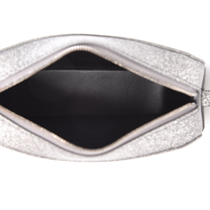 Balenciaga Glitter Calfskin Logo XS Everyday Camera Bag Silver 5 of 9