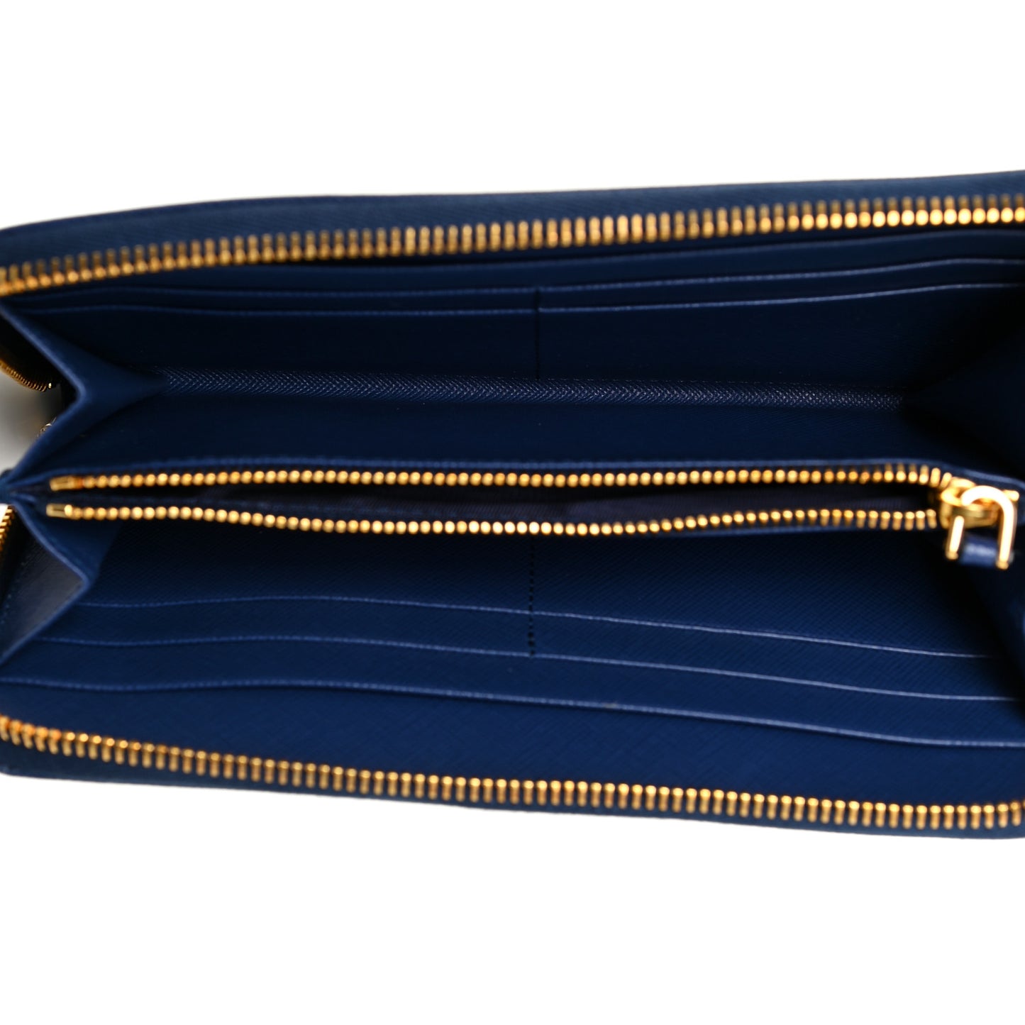 Saffiano Metal Zip Around Wallet Bleuette