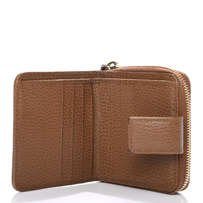 Gucci Monogram Dollar Calfskin Zip Around French Wallet Beige Ebony Tabacco 6 of 8