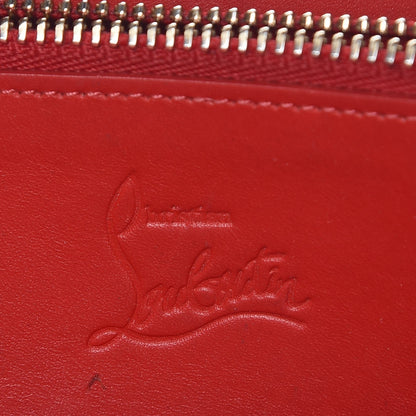Christian Louboutin Calfskin Panettone Spiked Zip Around Wallet Rouge De Mars 6 of 18