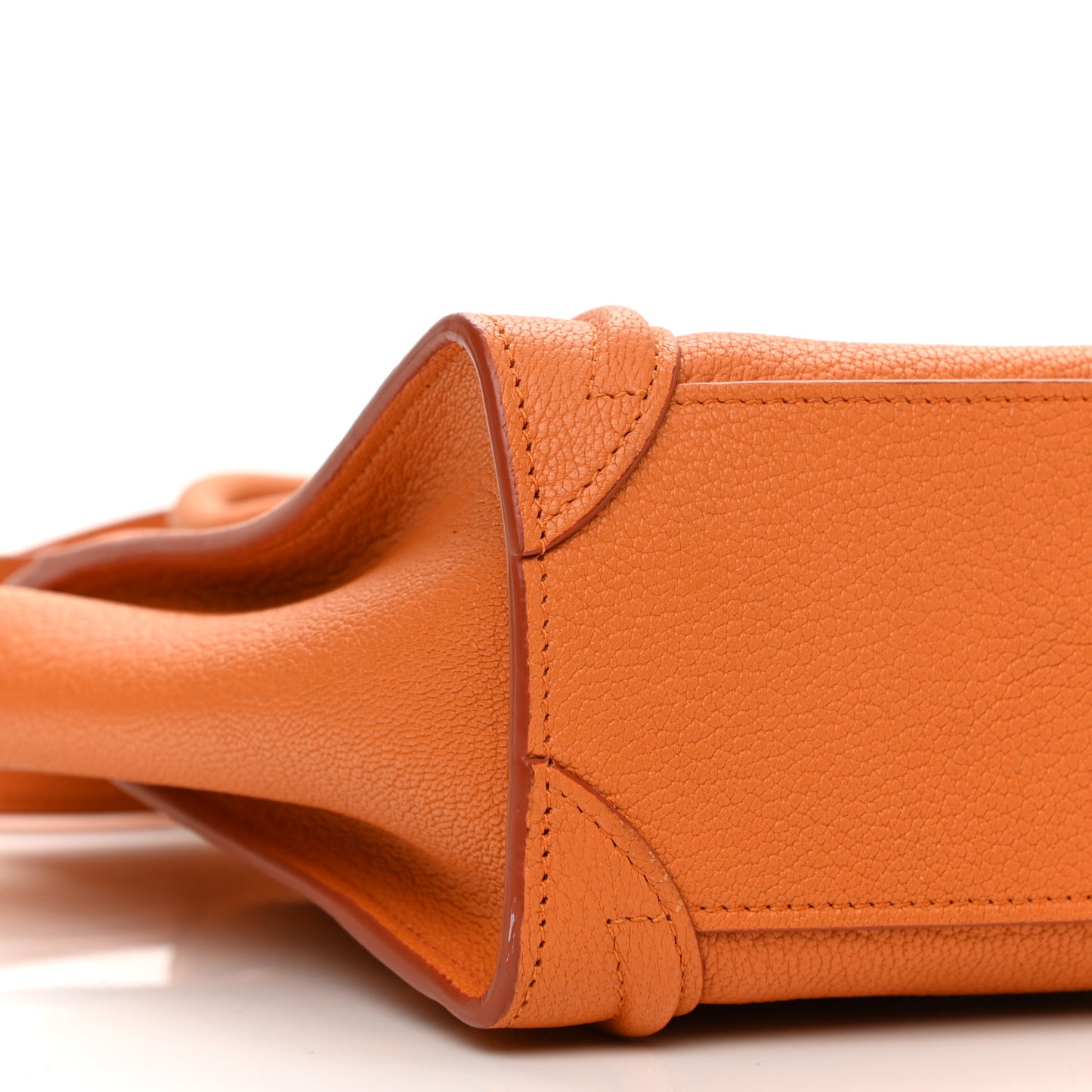 Drummed Calfskin Nano Luggage Bright Orange