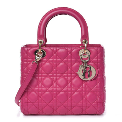 Christian Dior Lambskin Cannage Medium Lady Dior Pink 1 of 13