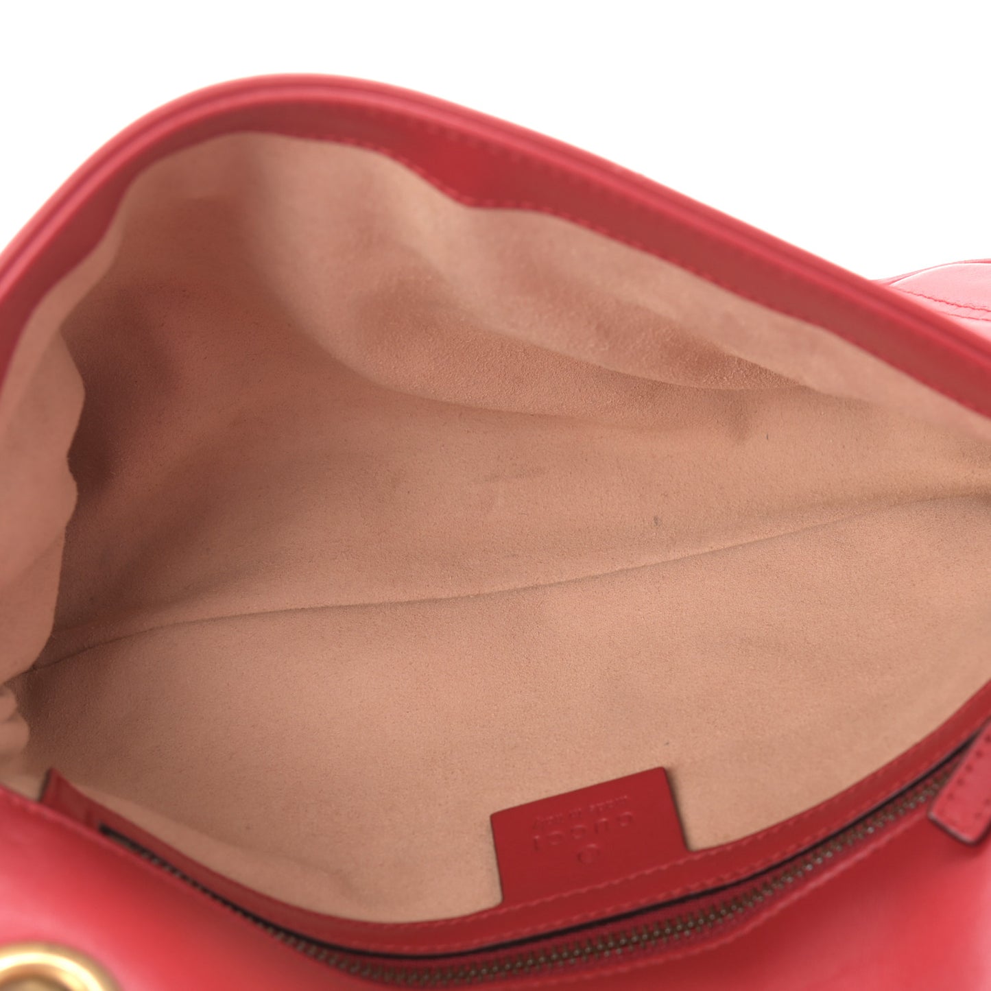 Calfskin Matelasse Small GG Marmont Shoulder Bag Hibiscus Red