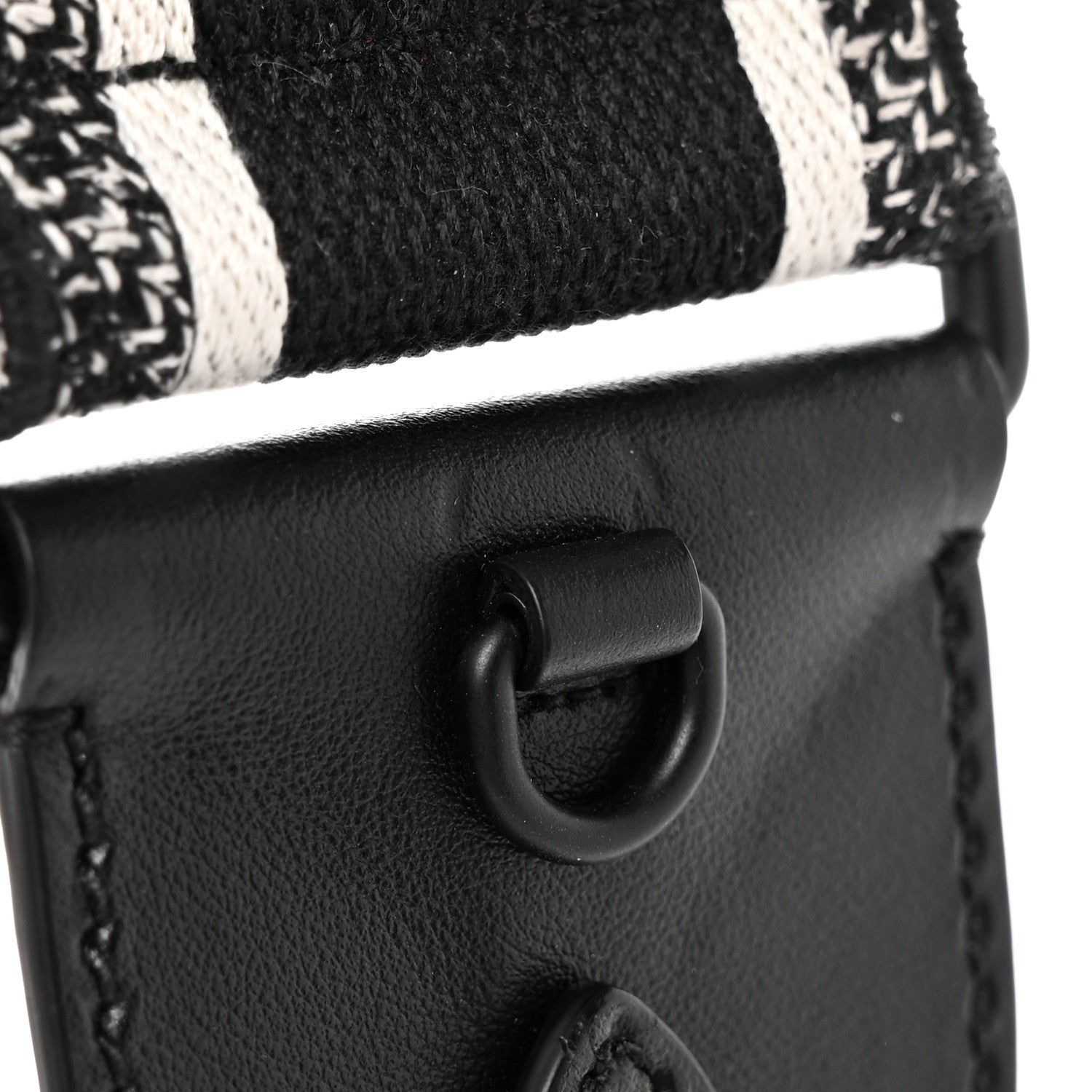 Christian Dior Canvas Embroidered Shoulder Strap Black Ultramatte 6 of 7