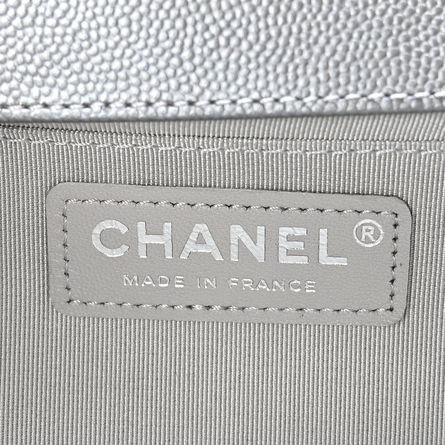 Chanel Metallic Caviar Quilted Medium Boy Flap Silver 6 of 11