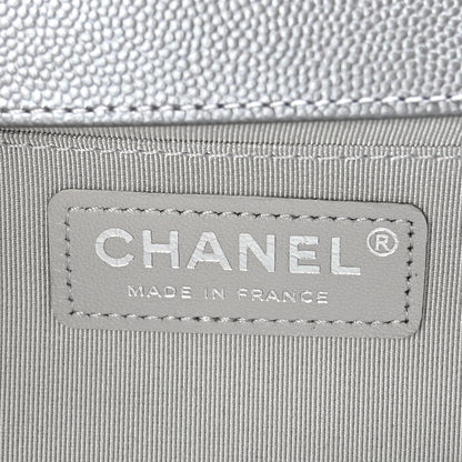 Chanel Metallic Caviar Quilted Medium Boy Flap Silver 6 of 11