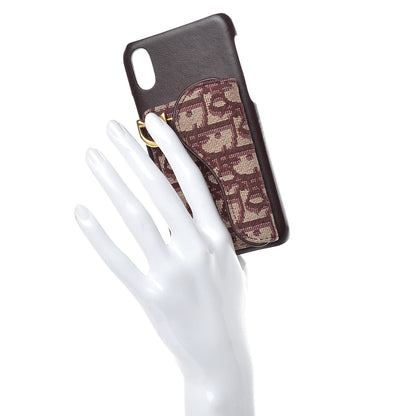 Christian Dior Oblique Calfskin Saddle iPhone X Case Bordeaux 2 of 7