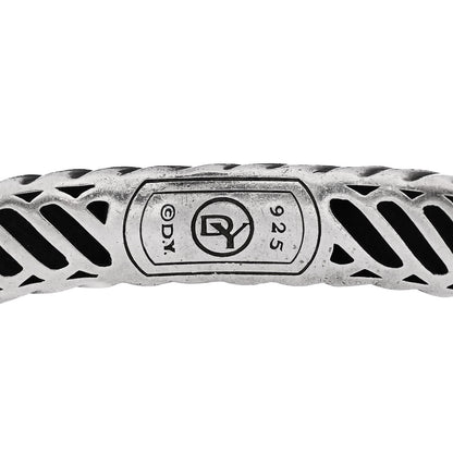David Yurman Sterling Silver Diamond Black Onyx 10mm Waverly Bracelet 3 of 3