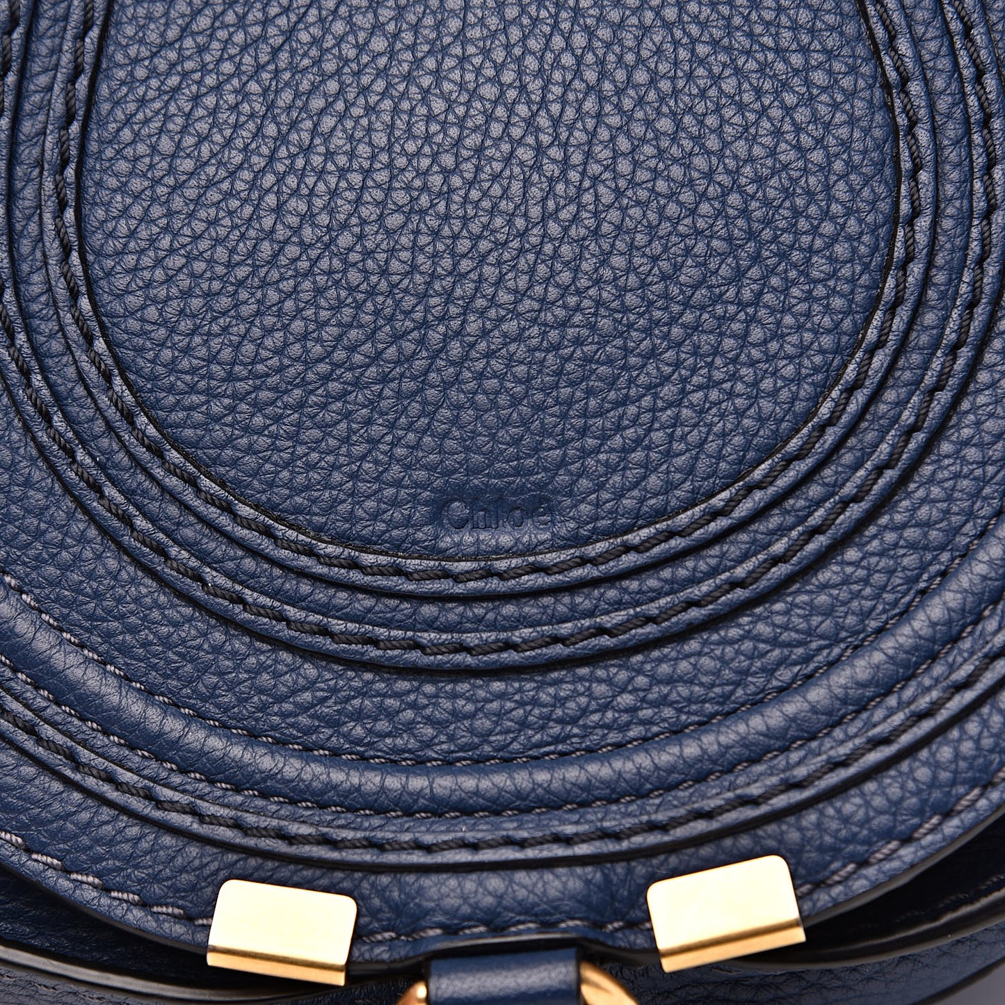 Calfskin Mini Marcie Round Crossbody Bag Royal Navy